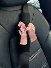 1pc Bow Decor Polyester Car Seat Belt