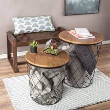 round wire basket base nesting tables