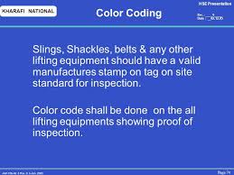 Html color codes, color names, and color chart with all hexadecimal, rgb, hsl, color ranges html color codes are hexadecimal triplets representing the colors red, green. Page 1 Kharafi National Rev 0 Date Hse Presentation Awi 106 Att 8 Rev 0 5 Jan Rigging Safety Prepared By Hse Department Ppt Download