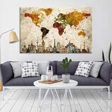 39312 World Map Canvas Print Wonder