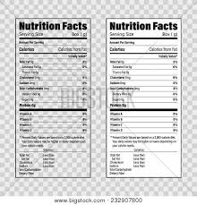 Nutrition Facts Vector Photo Free Trial Bigstock