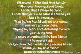 sad and lonely poem for best friends