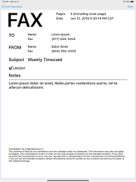 faxcover fax cover sheet on the app