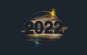 new year 2022 sign on blue background