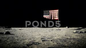 usa flag on the moon stock video pond5