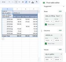 data by month and year in google sheets