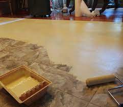 create a floor cloth using chalk paint