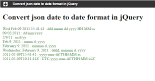 convert json date to date format in jquery