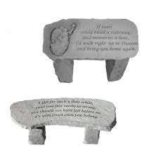 Engraved Stone Garden Bench Multiple