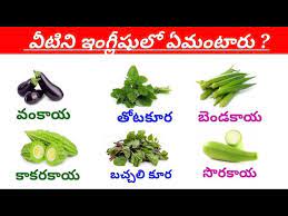 vegetables and leafy vegetables names