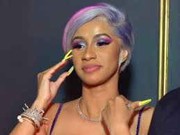 Cardi b pink jewels, nail art, stones, studs nails | steal her style. Cardi B Ditched Pants And Rocked Lavender Hair In Instagram Photo