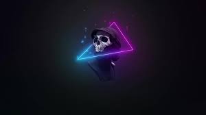 skull neon minimal live wallpaper