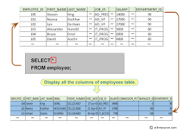 display all columns of employees table