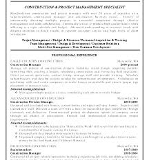 Construction Manager Sample Resume Small Business Owner Resume
