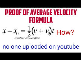 Proof Of Average Velocity Formula V