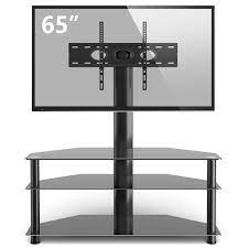 tvon modern black glass corner tv stand
