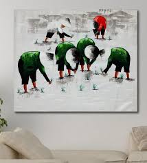 Buy White Acrylic Canvas Farmers At Work Unframed Original Painting By  Pisarto Online - People & Places Paintings - Original Paintings - Home  Decor - Pepperfry Product