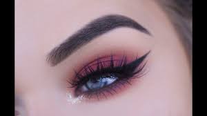 fall red cranberry eye makeup tutorial