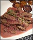 bavette  flap  steak with beurre rouge   roasted potatoes