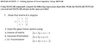 Solving System Of Linear Equation