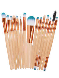 hot professional 15pcs high quality fiber hair cosmetic makeup brush set