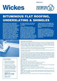 bituminous flat roofing underslating