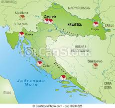 Ampliar el mapa del croacia. Mapa De Croata Mapa De Croacia Como Un Grafico En Verde Canstock