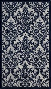 blue damask rug at rug studio