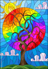 Abstract Round Rainbow Tree