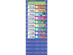 Teachers Students School Classroom Colorful Daily Schedule Pocket Chart