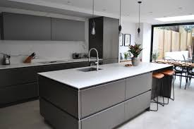 stylish modern handleless kitchen in
