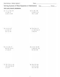 Systems Of Three Equations Substitution