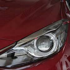 Details About For Mazda 3 Axela 2013 2016 Chrome Front Headlight Lamp Eyelid Cover Trim Bezel
