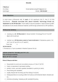 Resume Format Experience Resume Sample Resume Format For Experienced
