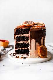 Orange Cake With Dark Chocolate Ganache gambar png