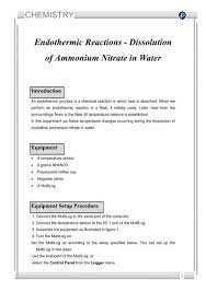 Dissolution Of Ammonium Nitrate In Water