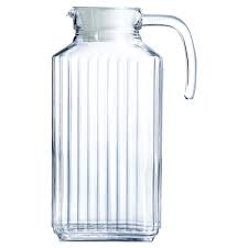 Arc Clear Glass Jug With Handle White