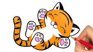how to draw a tiger kawaii drawings