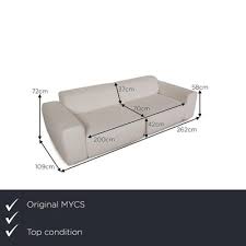 white mycs pyllow fabric 3 seater sofa