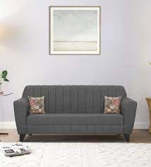 Buy Java Fabric 3 Seater Sofa In Grey