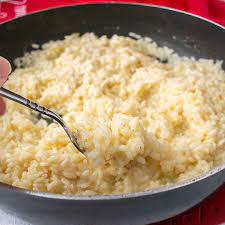 basic risotto with parmesan cooking