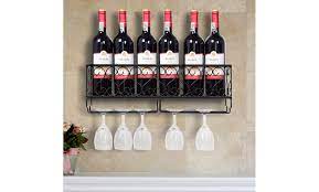 wall mounted metal wine rack