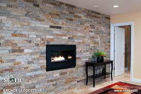 real stone veneer fireplace and
