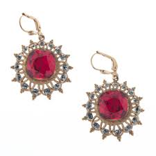 gold starburst crystal earrings