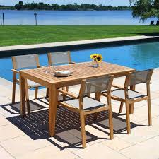 summit teak outdoor dining table with