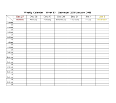 Weekly Calendar Template Excel 2015 Blank Grid Getpicks Co
