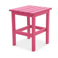 Pink Square Plastic Outdoor Side Table