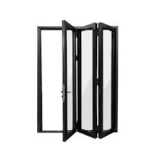 Eris 96 In X 80 In Left Swing Outswing Black Aluminum Folding Patio Door