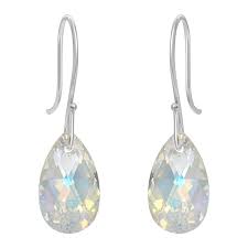 clear ab crystal briolette earrings