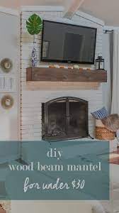 wood beam mantel diy for under 30